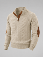 Men's Elbow Patch Cable Knit Sweater