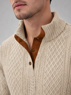 Men's Elbow Patch Cable Knit Sweater