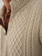 Men's Elbow Patch Cable Knit Sweater