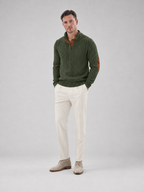 Men's Elbow Patch Cable Knit Sweater
