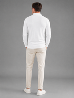 Men's Textured Long Sleeve Knit Polo