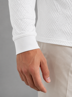 Men's Textured Long Sleeve Knit Polo