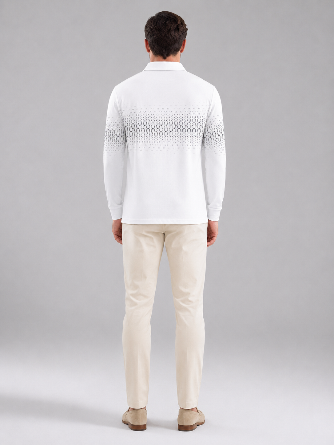 Men's Gradient Jacquard Knit Polo