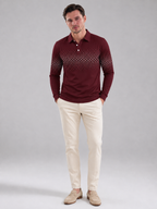 Men's Gradient Jacquard Knit Polo
