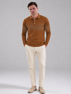 Men's Gradient Jacquard Knit Polo