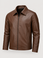 Men's Faux Leather Zip Jacket