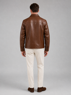 Men's Faux Leather Zip Jacket