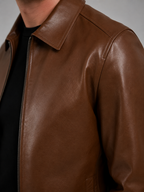 Men's Faux Leather Zip Jacket