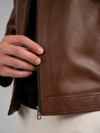 Men's Faux Leather Zip Jacket