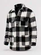 Men's Plaid Teddy Fleece Overshirt