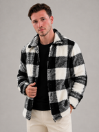 Men's Plaid Teddy Fleece Overshirt
