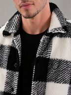 Men's Plaid Teddy Fleece Overshirt