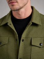 Men's Quilted Waffle Shirt Jacket | Cotton Blend Overshirt