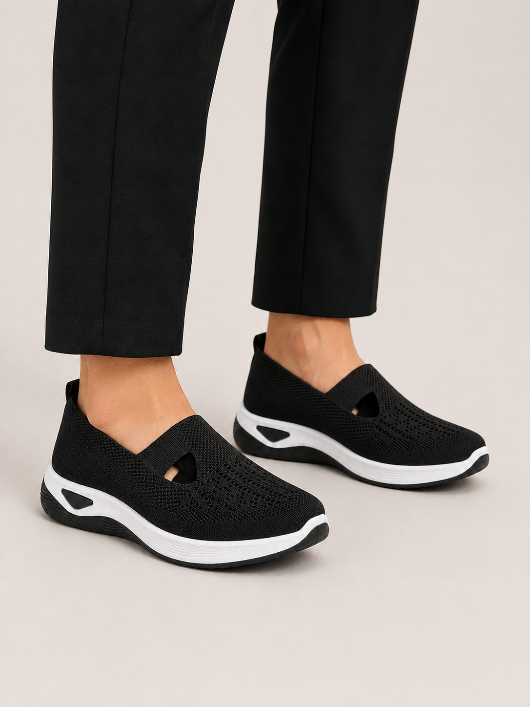 Women's Orthopedic Slip-On Trainers | Knitted Walking Shoes