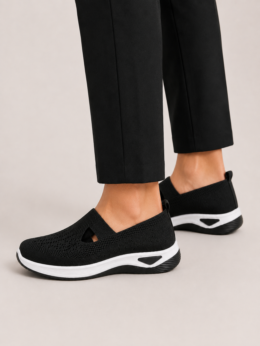 Women's Orthopedic Slip-On Trainers | Knitted Walking Shoes
