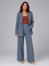 Women's Tailored Blazer & Wide-Leg Trouser Suit Set