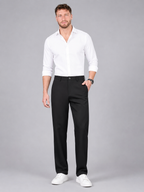 Men's Straight Leg Dress Trousers | Wrinkle Resistant Formal Pants