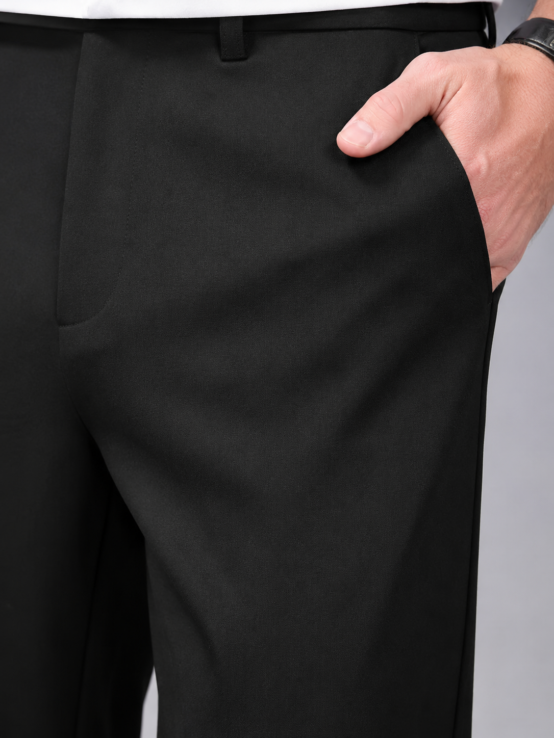 Men's Straight Leg Dress Trousers | Wrinkle Resistant Formal Pants