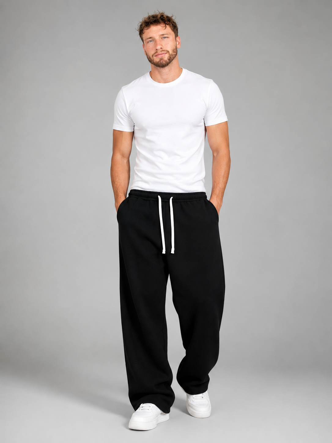 Men's Relaxed Fit Joggers | Drawstring Straight Leg Sweatpants
