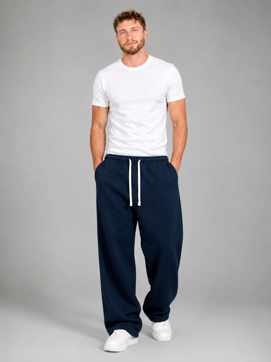 Men's Relaxed Fit Joggers | Drawstring Straight Leg Sweatpants