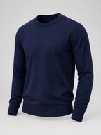 Men's Fine Knit Crew Neck Jumper | Classic Cotton Sweater