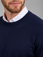 Men's Fine Knit Crew Neck Jumper | Classic Cotton Sweater