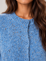 Women's Speckled Knit Cardigan | Round Neck Button Front