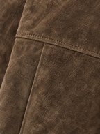 Women's Suede Trucker Jacket | Oversized Button Front Coat