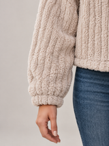 Women's Ribbed Teddy Jacket | Button Front Fleece Trucker Coat