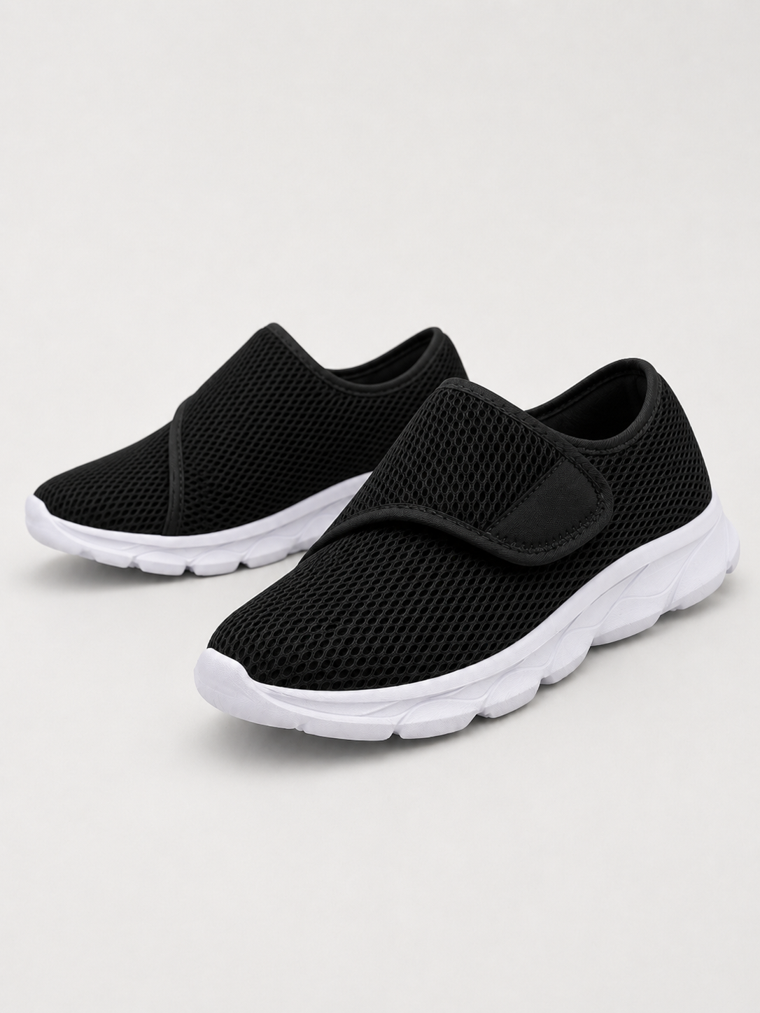Women's Ultra-Light Mesh Walking Shoes | Adjustable Strap Comfort Trainers