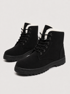 Women's Fur-Lined Lace-Up Winter Boots | Faux Suede Ankle Boots