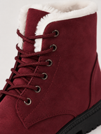 Women's Fur-Lined Lace-Up Winter Boots | Faux Suede Ankle Boots