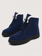 Women's Fur-Lined Lace-Up Winter Boots | Faux Suede Ankle Boots