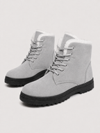 Women's Fur-Lined Lace-Up Winter Boots | Faux Suede Ankle Boots