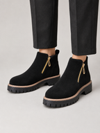 Women's Chunky Chelsea Ankle Boots | Side-Zip Platform Booties