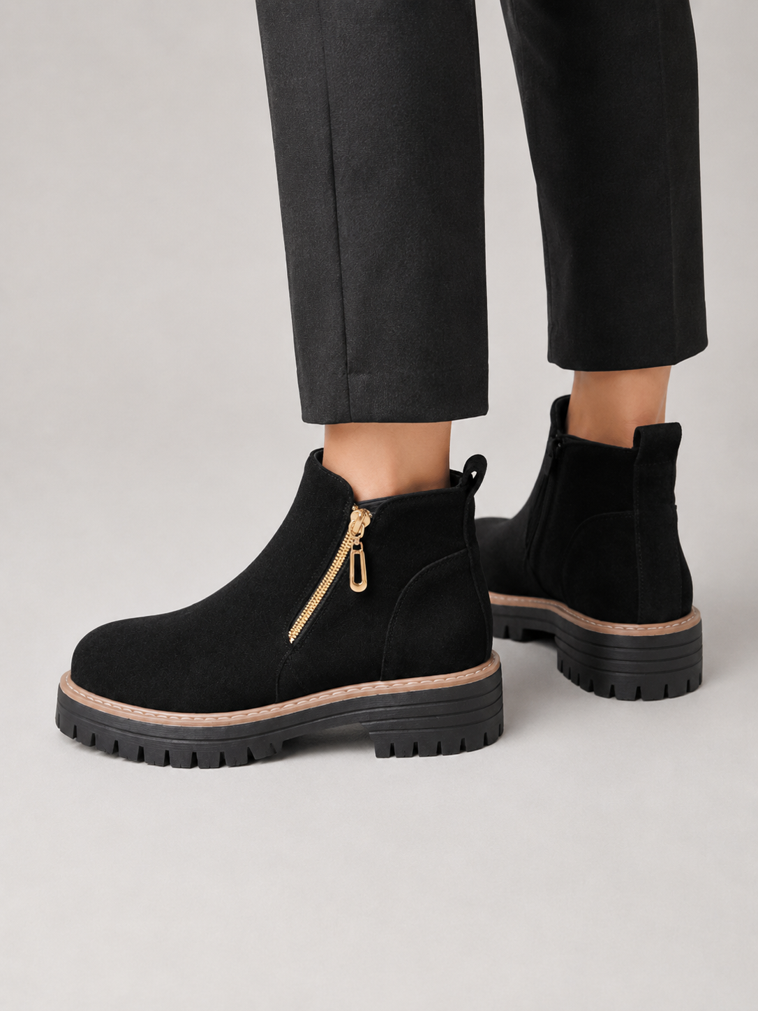 Women's Chunky Chelsea Ankle Boots | Side-Zip Platform Booties