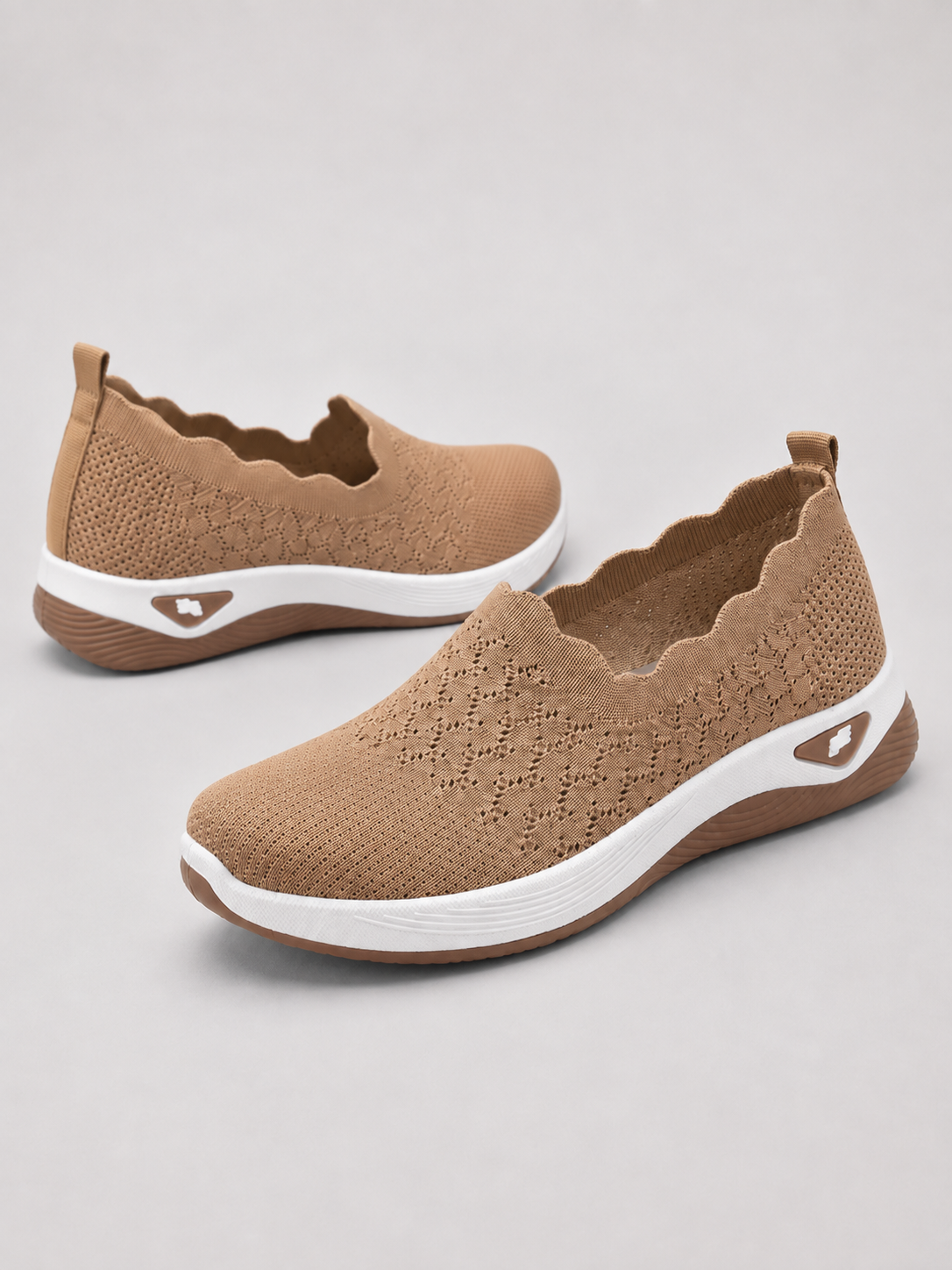 Women's Orthopedic Knit Slip-On Loafers | Non-Slip Wedge Trainers