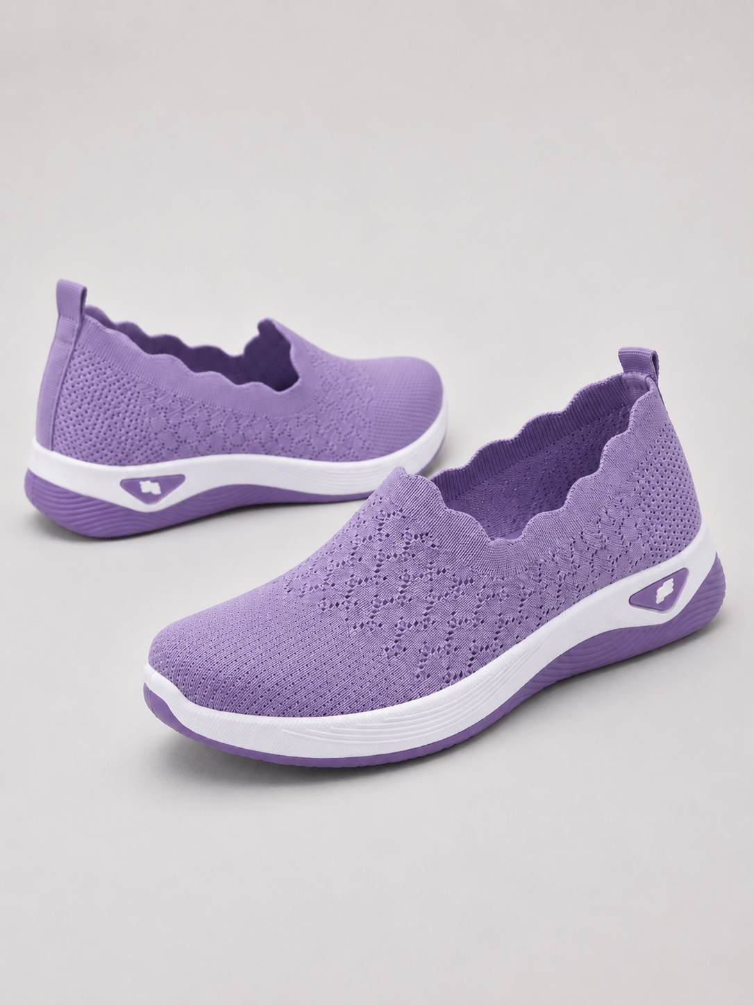 Women's Orthopedic Knit Slip-On Loafers | Non-Slip Wedge Trainers