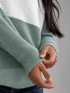 Women's Colour-Block Knit Jumper | Relaxed Boat-Neck Sweater