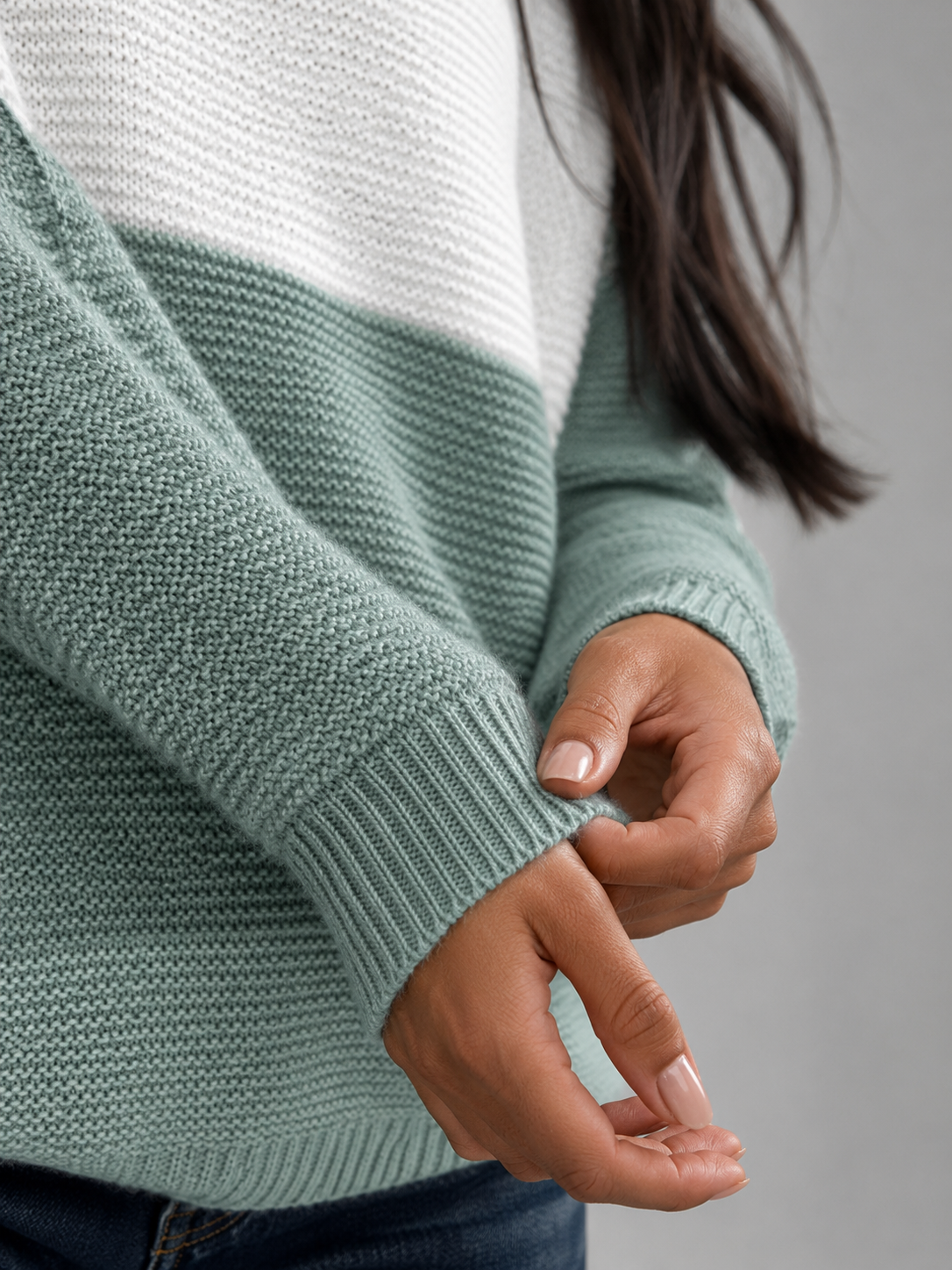 Women's Colour-Block Knit Jumper | Relaxed Boat-Neck Sweater