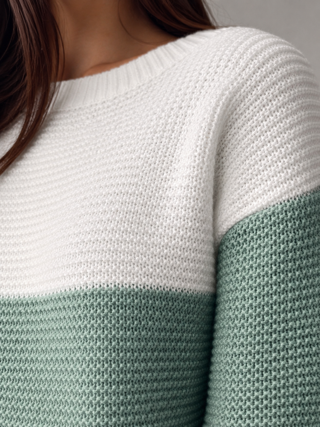 Women's Colour-Block Knit Jumper | Relaxed Boat-Neck Sweater