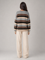 Women's Striped Knit Jumper | Relaxed Crew-Neck Pullover Sweater