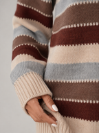 Women's Striped Knit Jumper | Relaxed Crew-Neck Pullover Sweater