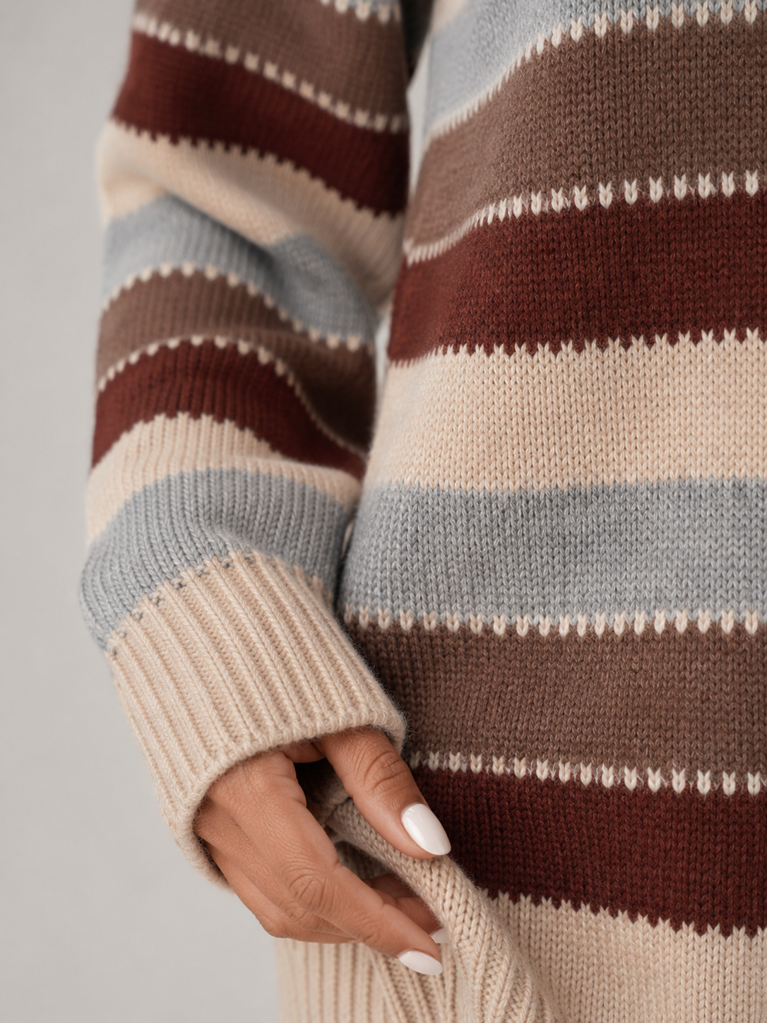 Women's Striped Knit Jumper | Relaxed Crew-Neck Pullover Sweater