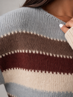 Women's Striped Knit Jumper | Relaxed Crew-Neck Pullover Sweater
