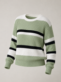 Women's Striped Chunky Knit Jumper | Relaxed Round-Neck Sweater
