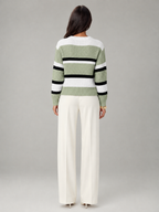 Women's Striped Chunky Knit Jumper | Relaxed Round-Neck Sweater