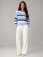 Women's Striped Chunky Knit Jumper | Relaxed Round-Neck Sweater