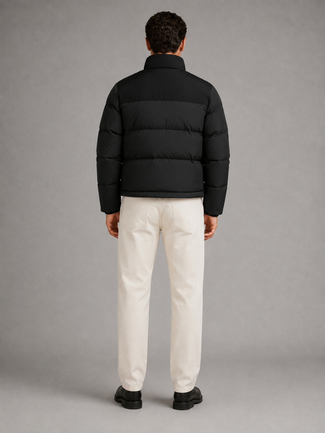 Men's Colour-Block Quilted Puffer Jacket
