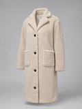 Women's Longline Teddy Borg Coat | Oversized Lapel Winter Coat